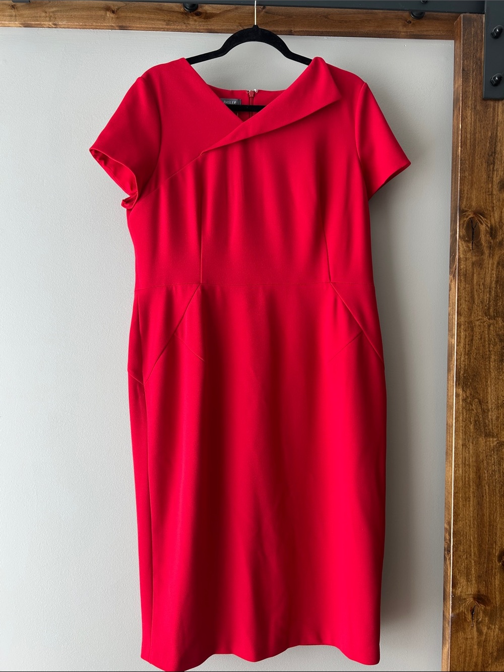 Basler Bright Red Tailored Sheath Dress